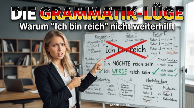 Die Grammatik-Lüge: Warum „Ich bin reich“ nicht weiterhilft